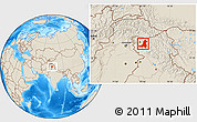 Shaded Relief Location Map of Anantnag (Kashmir South)