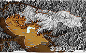 Physical 3D Map of Baramula (Kashmir North), darken