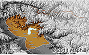 Physical 3D Map of Baramula (Kashmir North), desaturated
