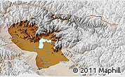 Physical 3D Map of Baramula (Kashmir North), lighten