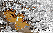 Physical 3D Map of Baramula (Kashmir North), semi-desaturated