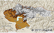Physical 3D Map of Baramula (Kashmir North), shaded relief outside