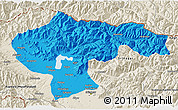 Political 3D Map of Baramula (Kashmir North), shaded relief outside