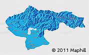 Political 3D Map of Baramula (Kashmir North), single color outside
