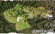 Satellite 3D Map of Baramula (Kashmir North), darken