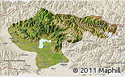 Satellite 3D Map of Baramula (Kashmir North), shaded relief outside