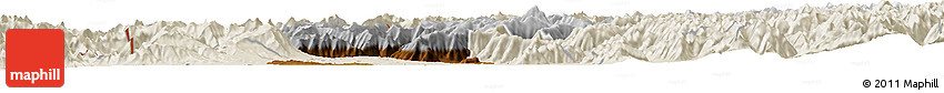 Physical Horizon Map of Baramula (Kashmir North), shaded relief outside