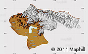 Physical Map of Baramula (Kashmir North), cropped outside