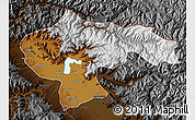 Physical Map of Baramula (Kashmir North), darken