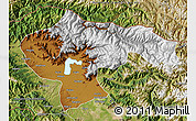 Physical Map of Baramula (Kashmir North), satellite outside