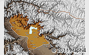 Physical Map of Baramula (Kashmir North), semi-desaturated