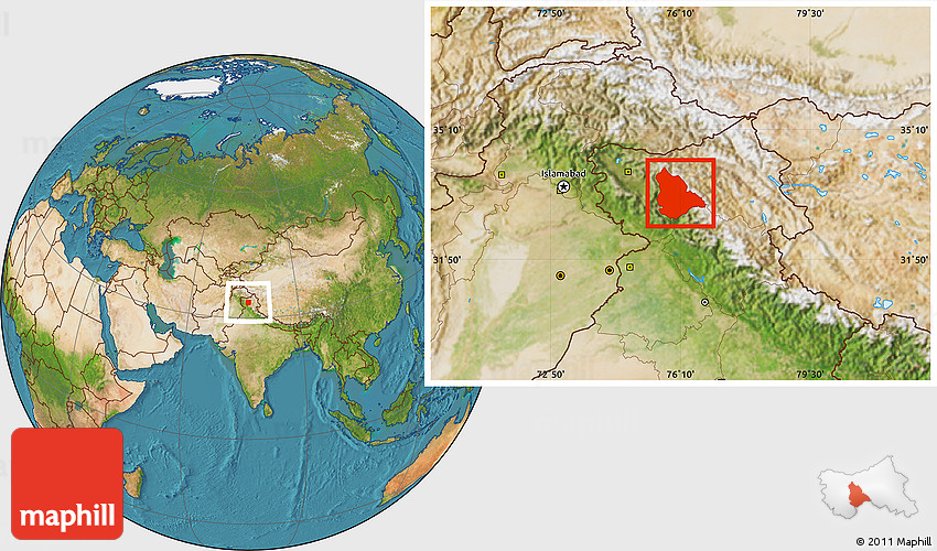 Satellite Location Map of Doda