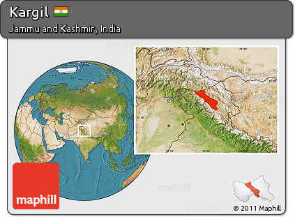 Satellite Location Map of Kargil