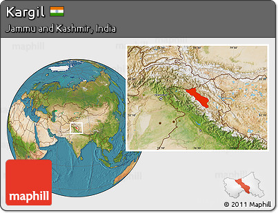 Satellite Location Map of Kargil