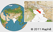Satellite Location Map of Kargil, highlighted country