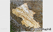 Satellite 3D Map of Ladakh (Leh), darken