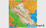 Satellite 3D Map of Ladakh (Leh), political outside