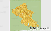 Savanna Style 3D Map of Ladakh (Leh), single color outside