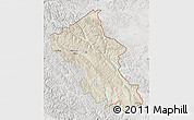 Shaded Relief Map of Ladakh (Leh), lighten, semi-desaturated