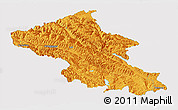 Political Panoramic Map of Ladakh (Leh), single color outside