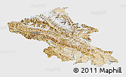 Satellite Panoramic Map of Ladakh (Leh), single color outside