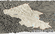 Shaded Relief Panoramic Map of Ladakh (Leh), darken