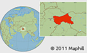 Savanna Style Location Map of Jammu and Kashmir