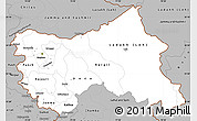 Gray Simple Map of Jammu and Kashmir