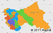 Political Simple Map of Jammu and Kashmir, single color outside