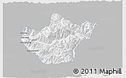 Gray 3D Map of Srinagar, single color outside
