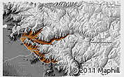 Physical 3D Map of Srinagar, desaturated
