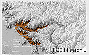 Physical 3D Map of Srinagar, lighten, desaturated