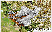 Physical 3D Map of Srinagar, satellite outside