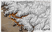 Physical 3D Map of Srinagar, semi-desaturated