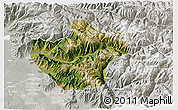 Satellite 3D Map of Srinagar, lighten, semi-desaturated