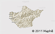 Shaded Relief 3D Map of Srinagar, cropped outside