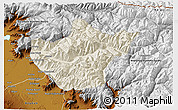 Shaded Relief 3D Map of Srinagar, physical outside