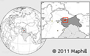 Blank Location Map of Srinagar, highlighted country, highlighted parent region
