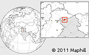 Blank Location Map of Srinagar, highlighted country