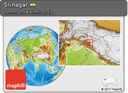 Physical Location Map of Srinagar