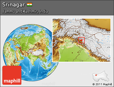 Physical Location Map of Srinagar