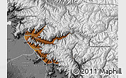 Physical Map of Srinagar, desaturated