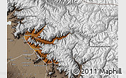 Physical Map of Srinagar, semi-desaturated