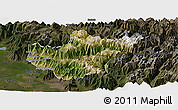 Satellite Panoramic Map of Srinagar, darken