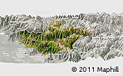 Satellite Panoramic Map of Srinagar, lighten, semi-desaturated