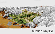 Satellite Panoramic Map of Srinagar, physical outside
