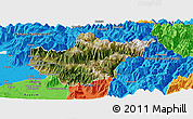 Satellite Panoramic Map of Srinagar, political outside