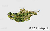 Satellite Panoramic Map of Srinagar, single color outside
