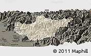 Shaded Relief Panoramic Map of Srinagar, darken