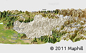 Shaded Relief Panoramic Map of Srinagar, satellite outside